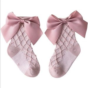 New Kids Baby Girls Tube Socks With Big Bowknot Princess Sweet Cotton Socks